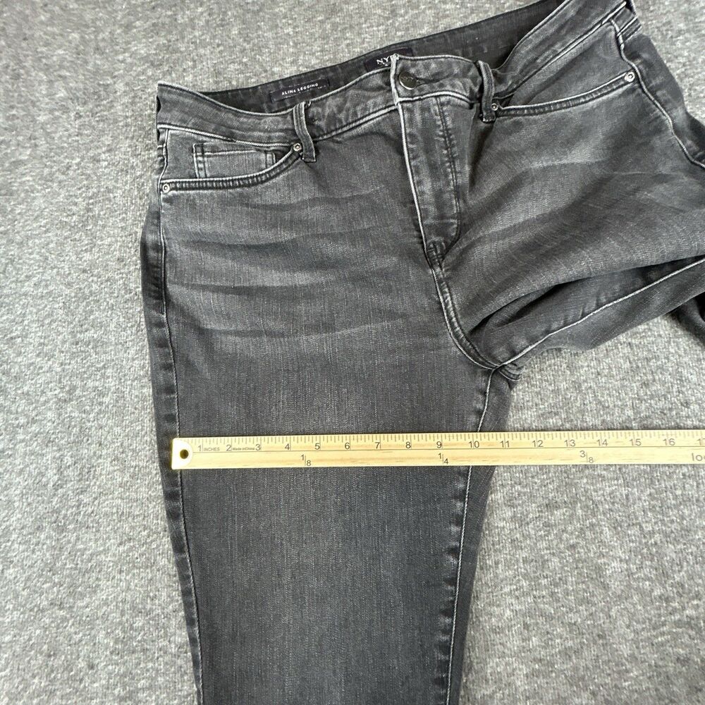 NYDJ Alina Legging Jeans Womens Size 14 34x27 Black Stretch Lift Tuck Mid-Rise - Picture 11 of 11